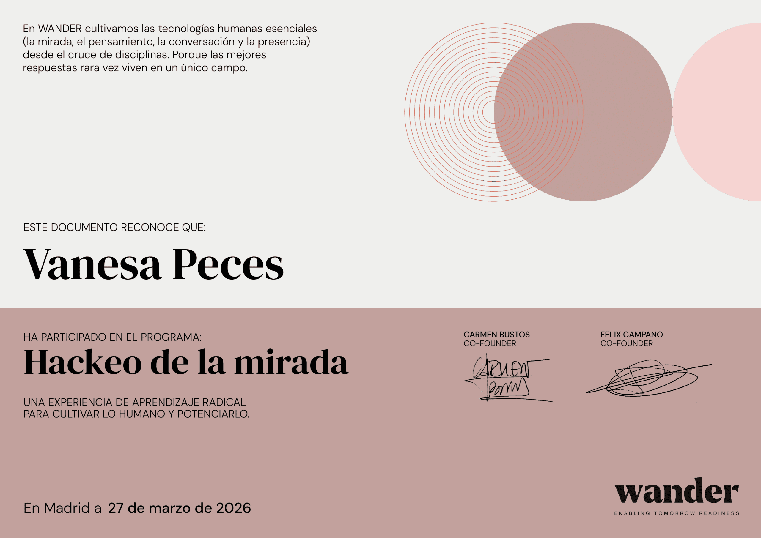 Certificado Vanesa Peces