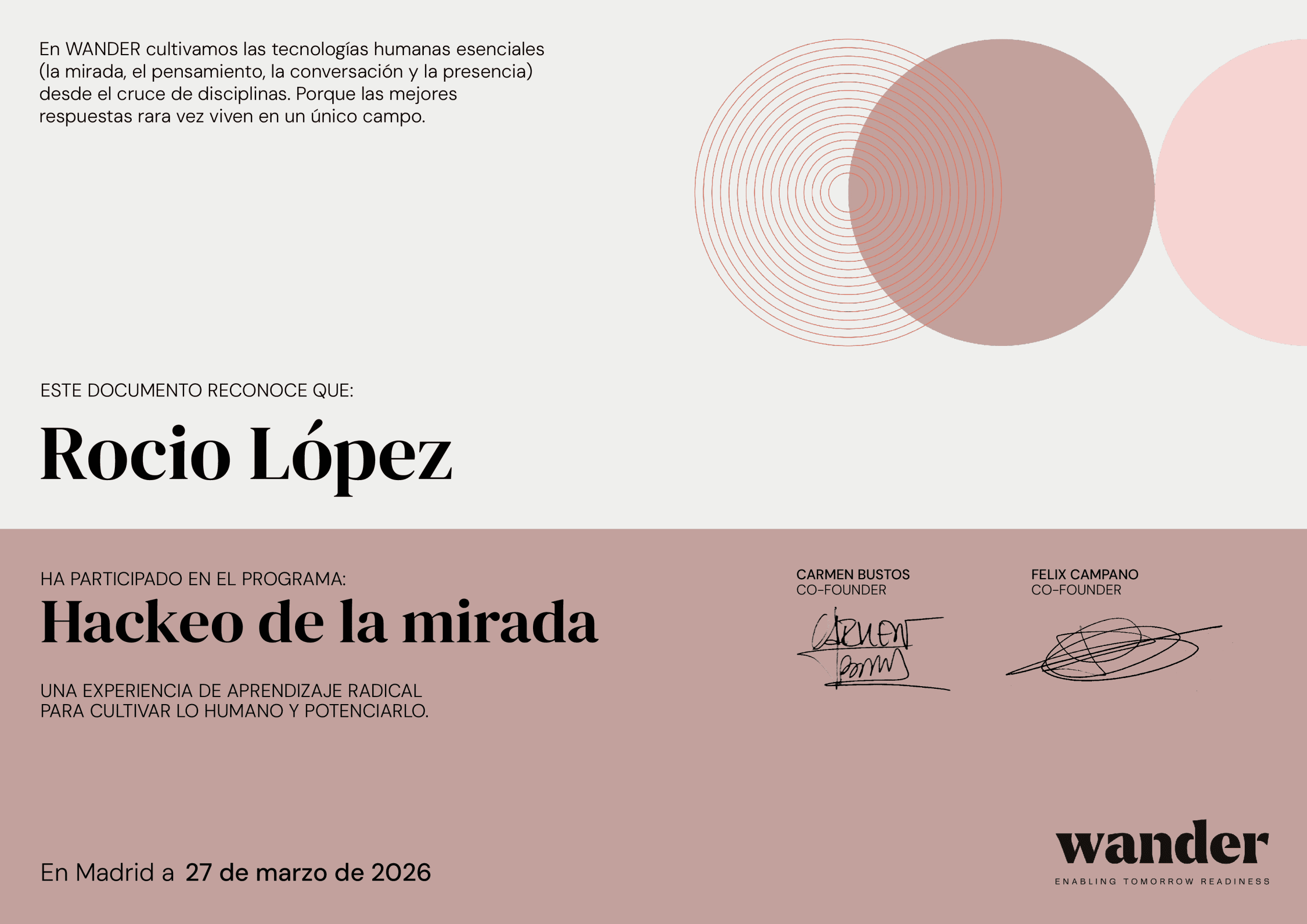 Certificado Rocio López
