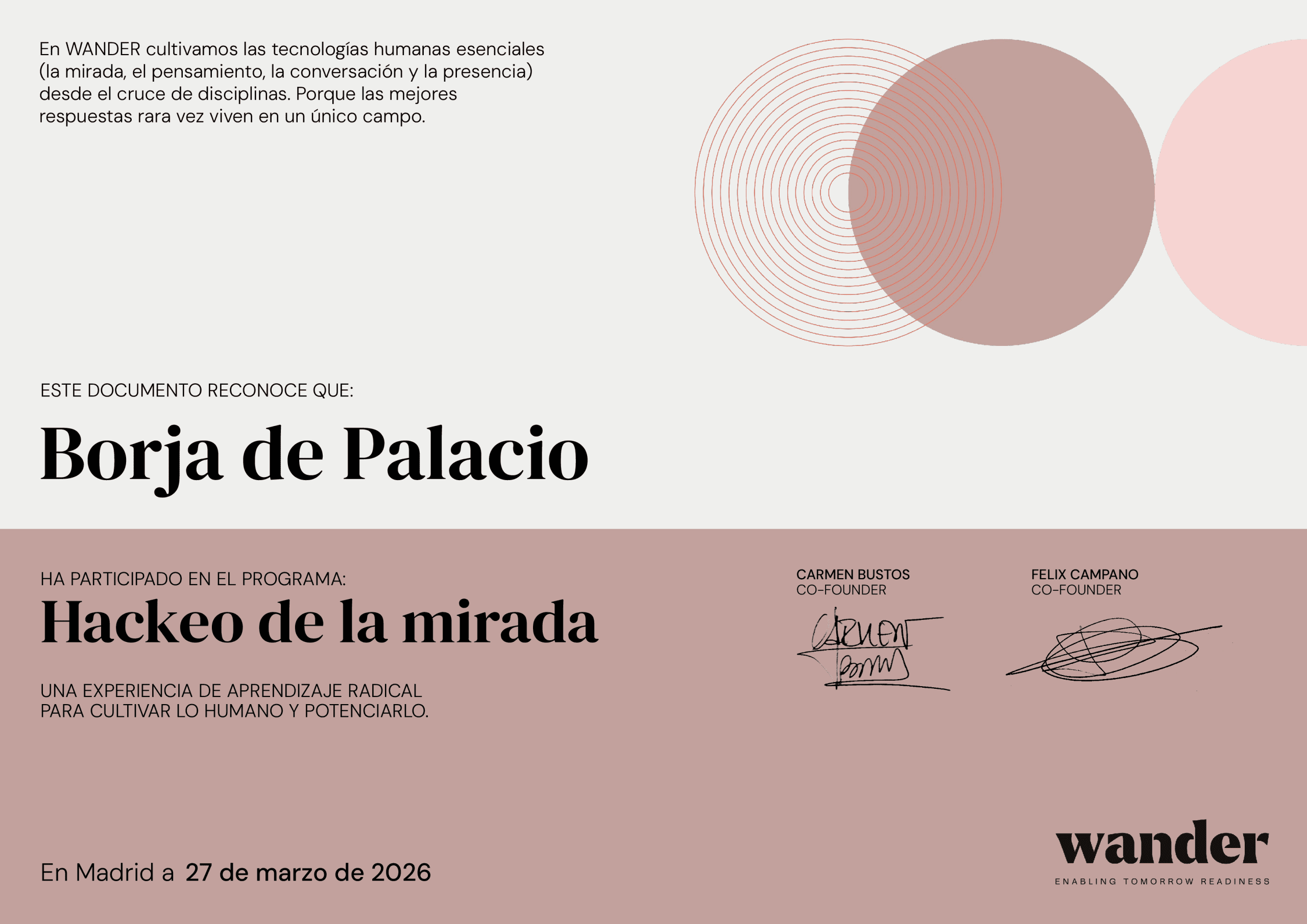 Certificado Borja de Palacio