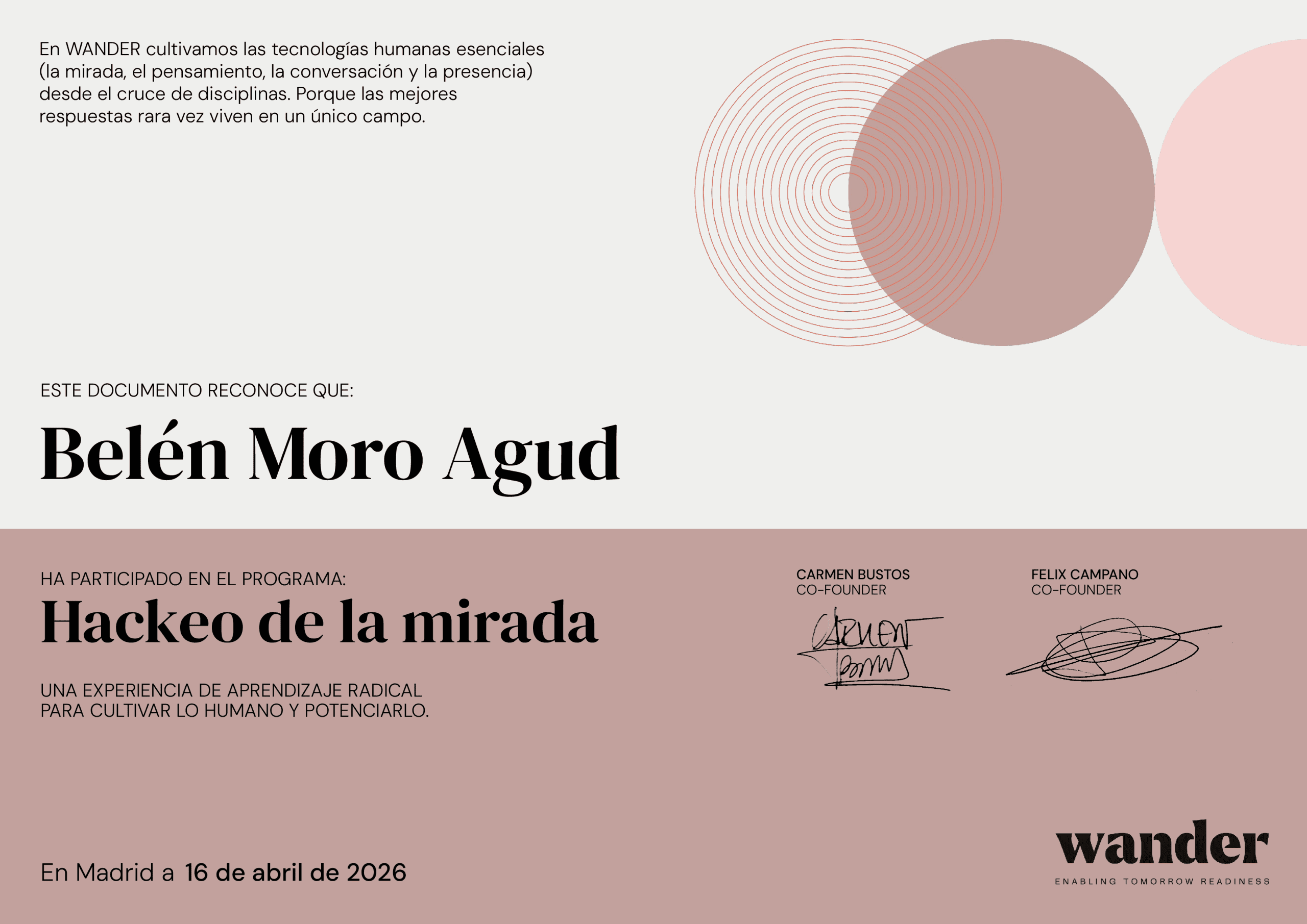 Certificado Belén Moro Agud