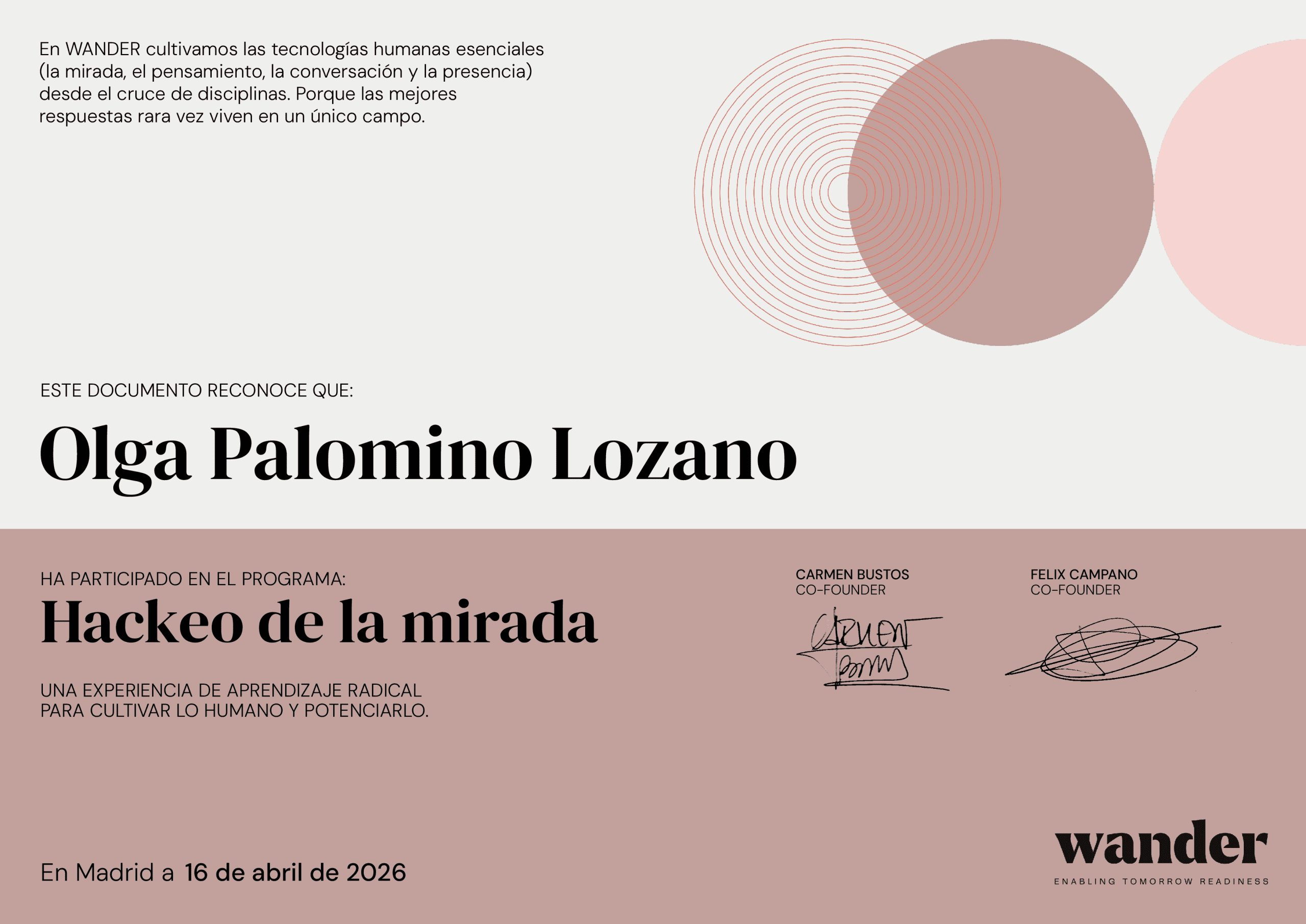 Certificado Olga Palomino Lozano