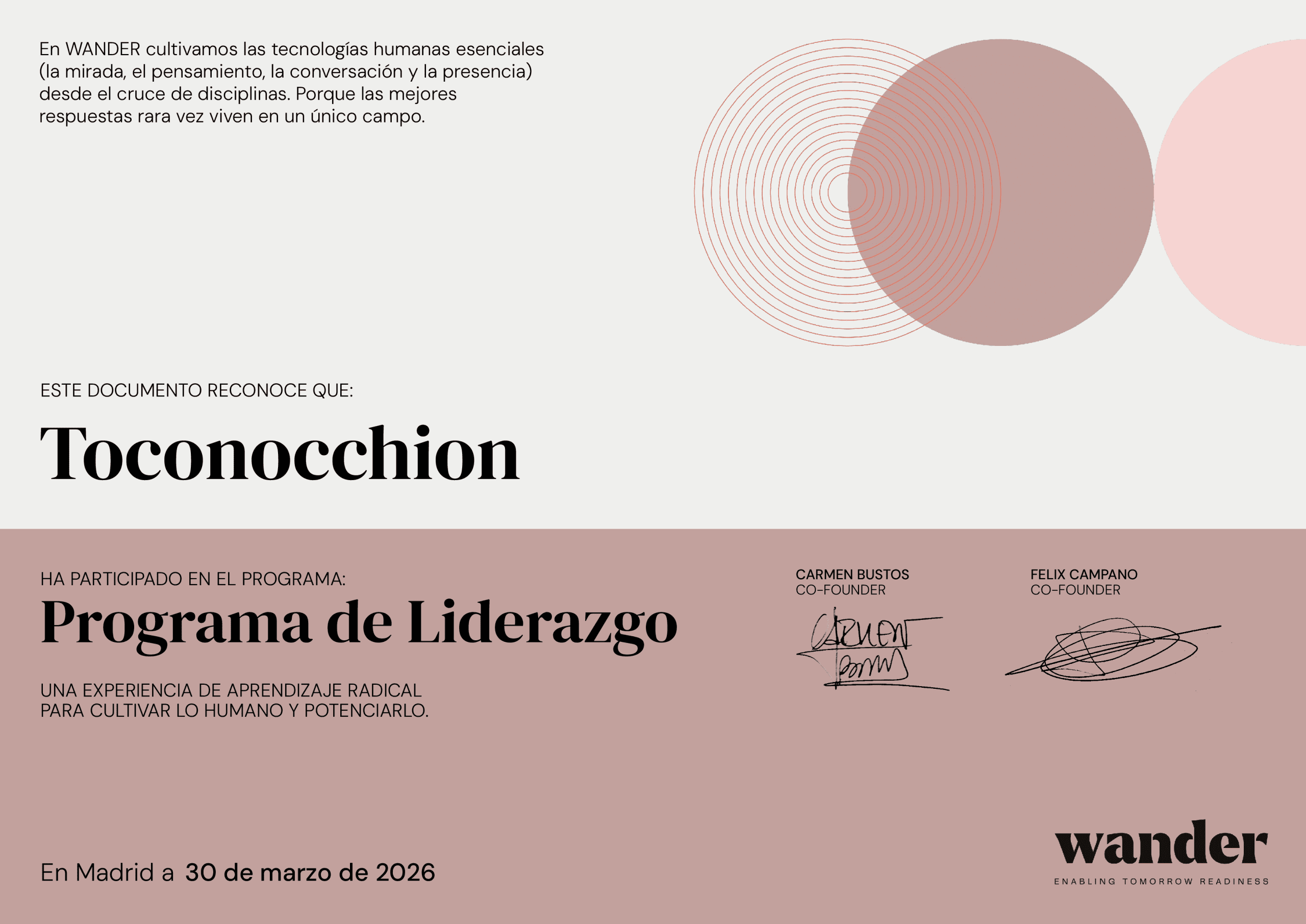 Certificado Toconocchion