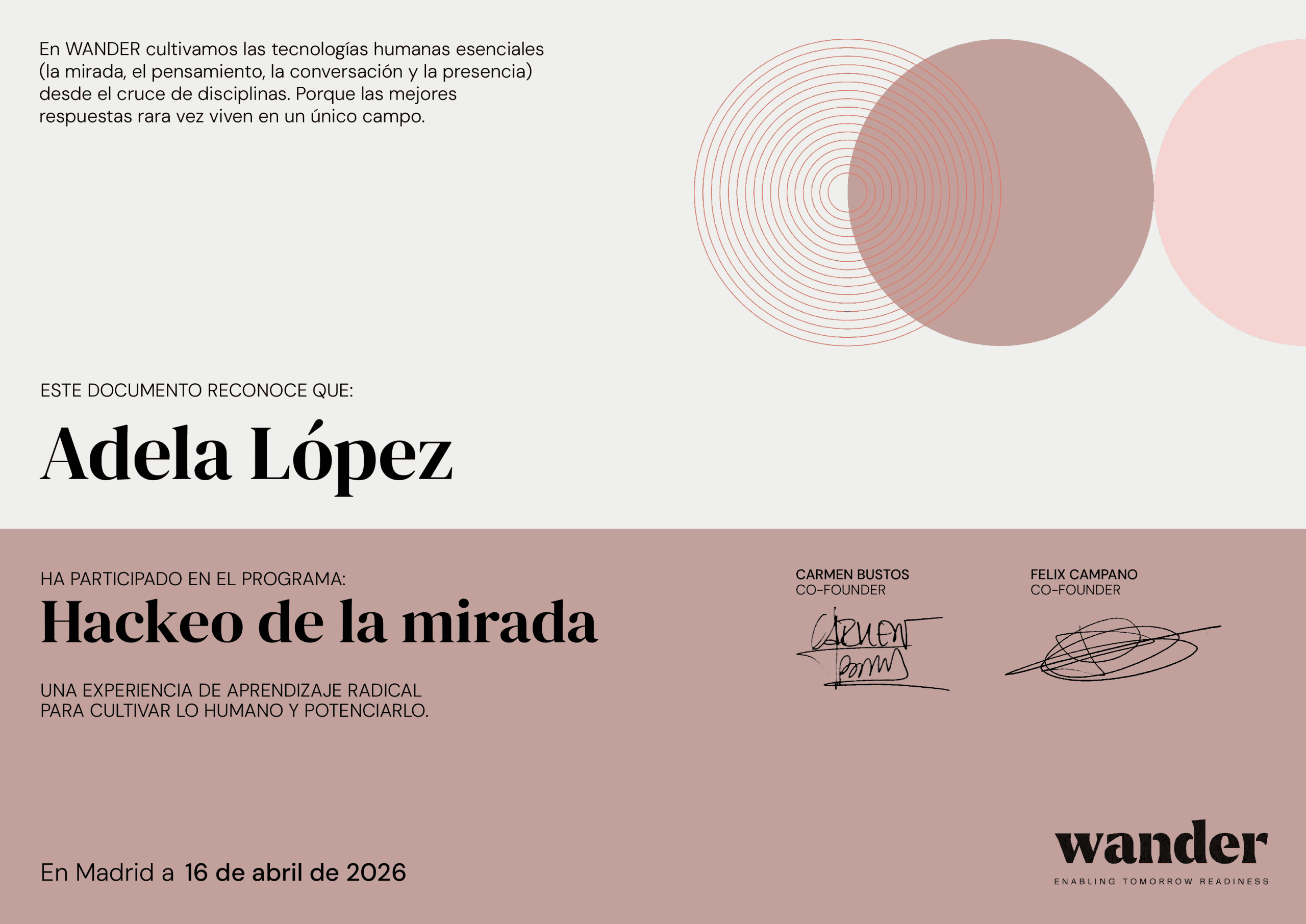 Certificado Adela López
