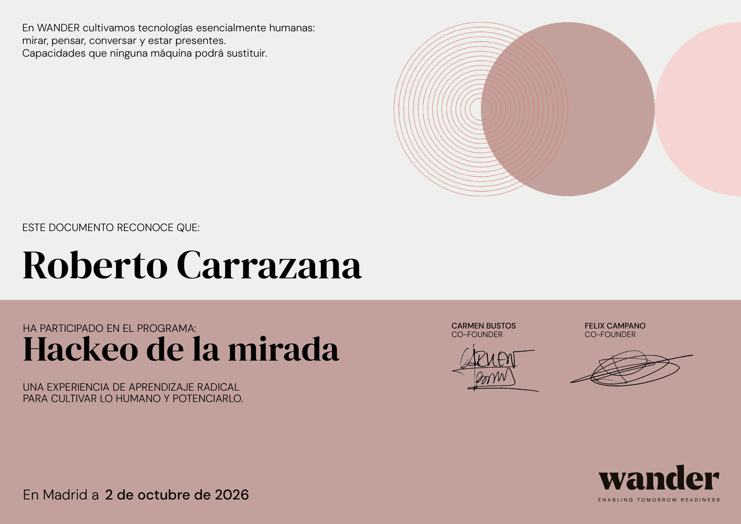 Certificado Roberto Carrazana